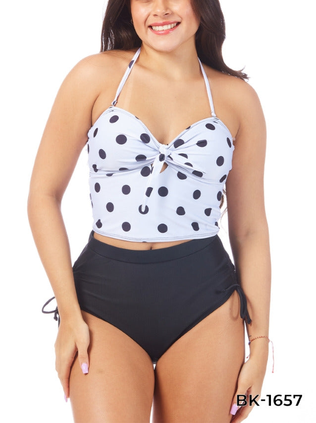 Traje de baño de 2 piezas con lunares