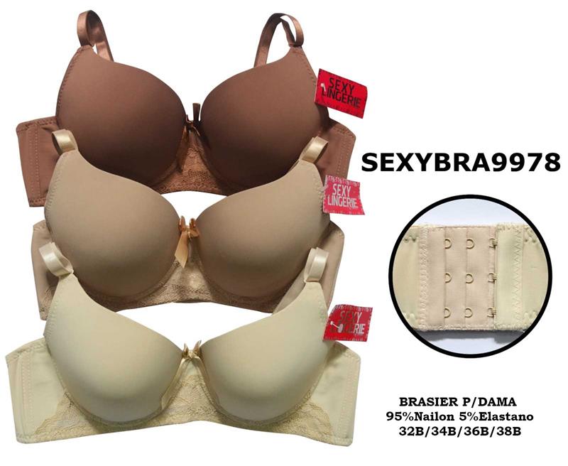 Brasier sexy lingerie/b encaje 3ganchos