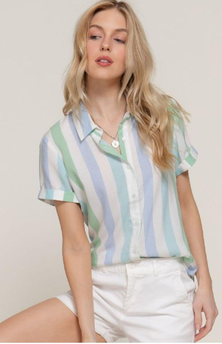 BLUSA PARA MUJER A RAYAS FRESCA