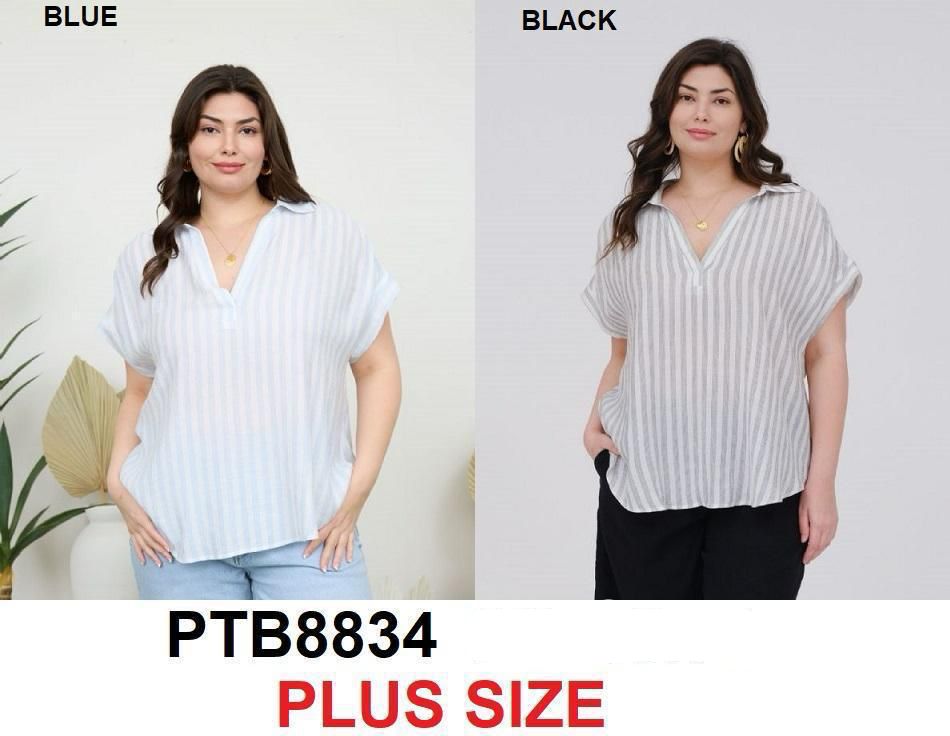 BLUSA WORK SHOP/MINE USA P/MUJER A RAYAS