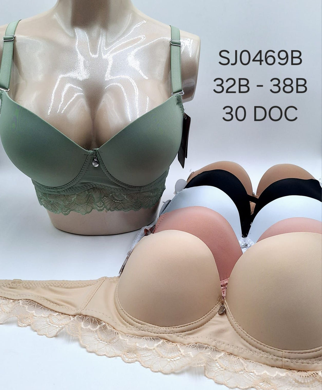 Brasier Dolce Bella/B 3 Ganchos/Encaje P/Dama