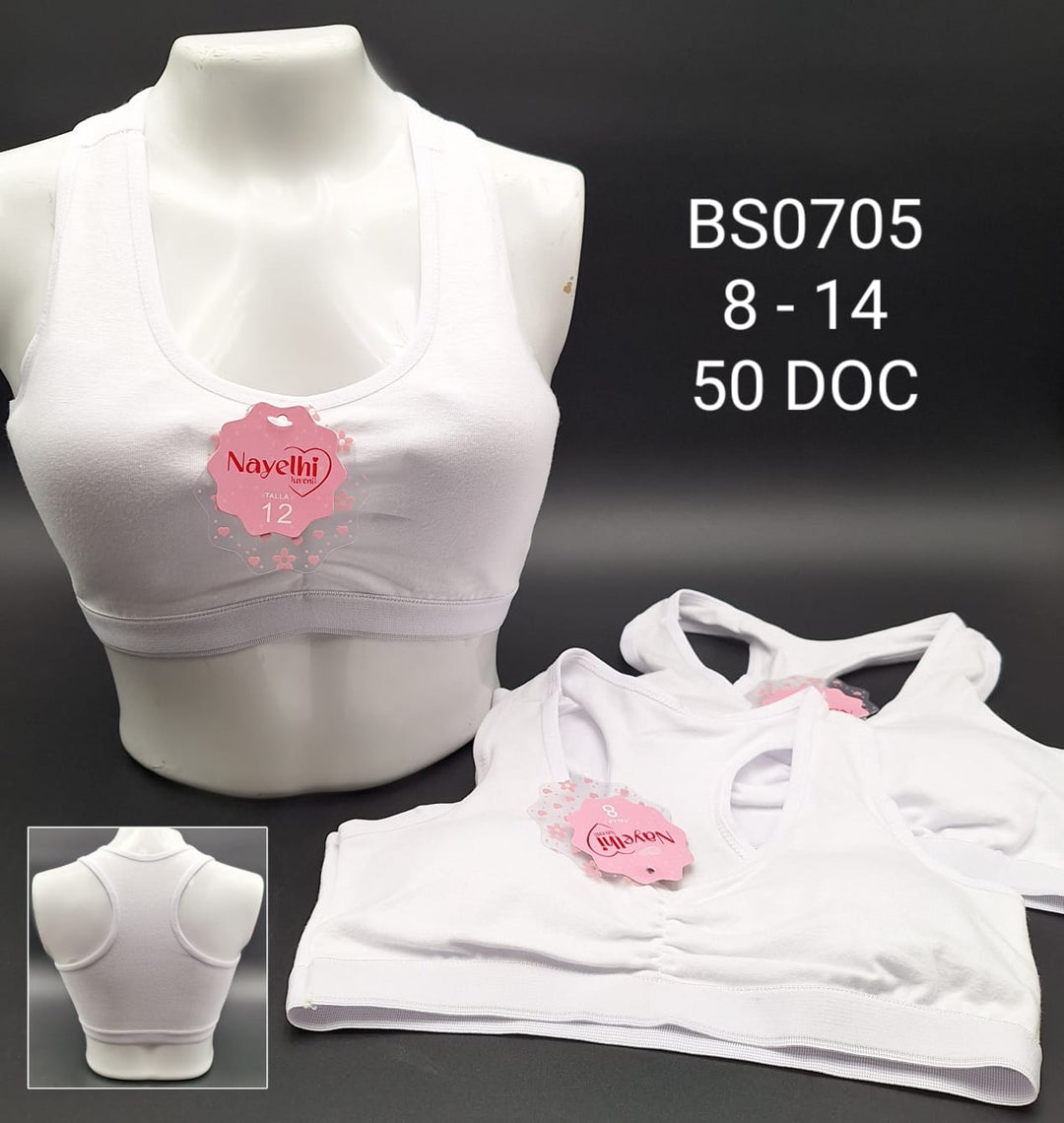 Top/Brasier Nayelhi Escolar Blanco P/Niñas
