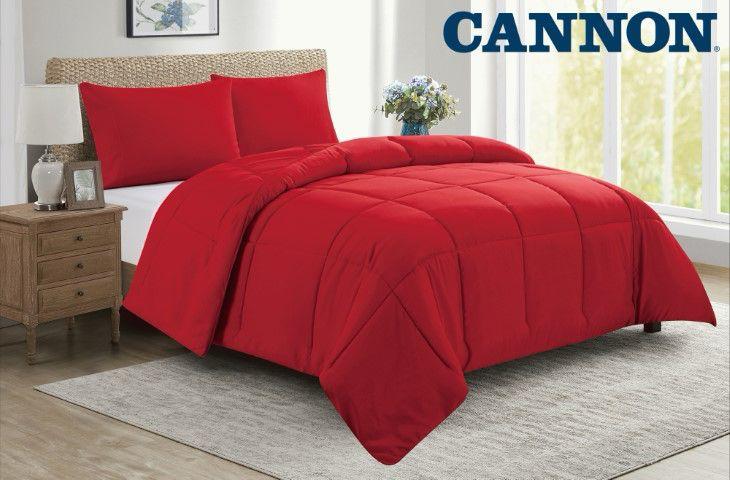 SET DE SOBRECAMA/EDREDON CANNON KING ROJO