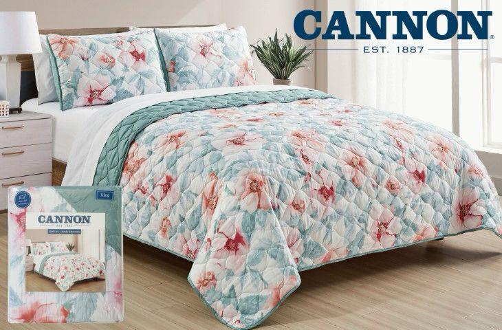 SET DE SOBRECAMA/EDREDON CANNON ESTAMPADO TWIN
