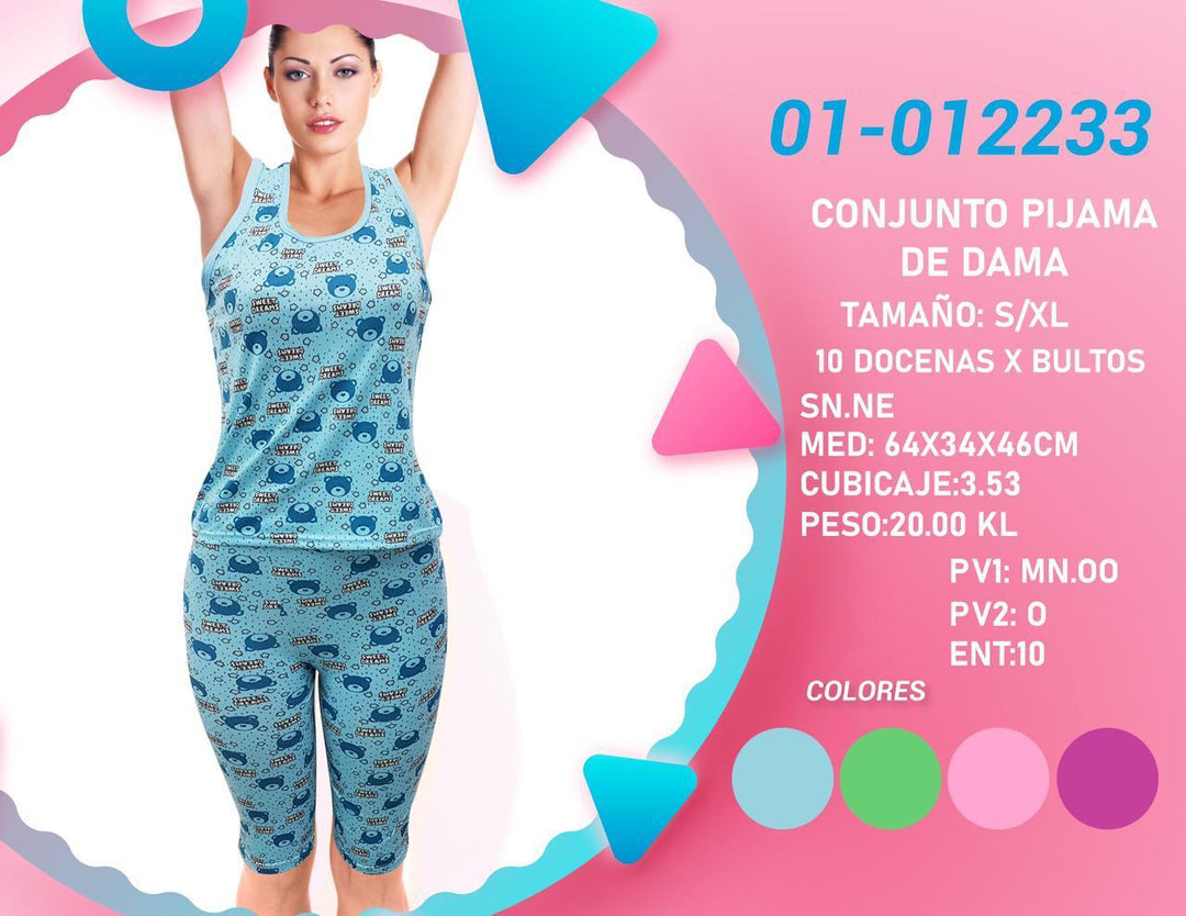 PIJAMA CORTA CISNE C/SERIG P/DAMA