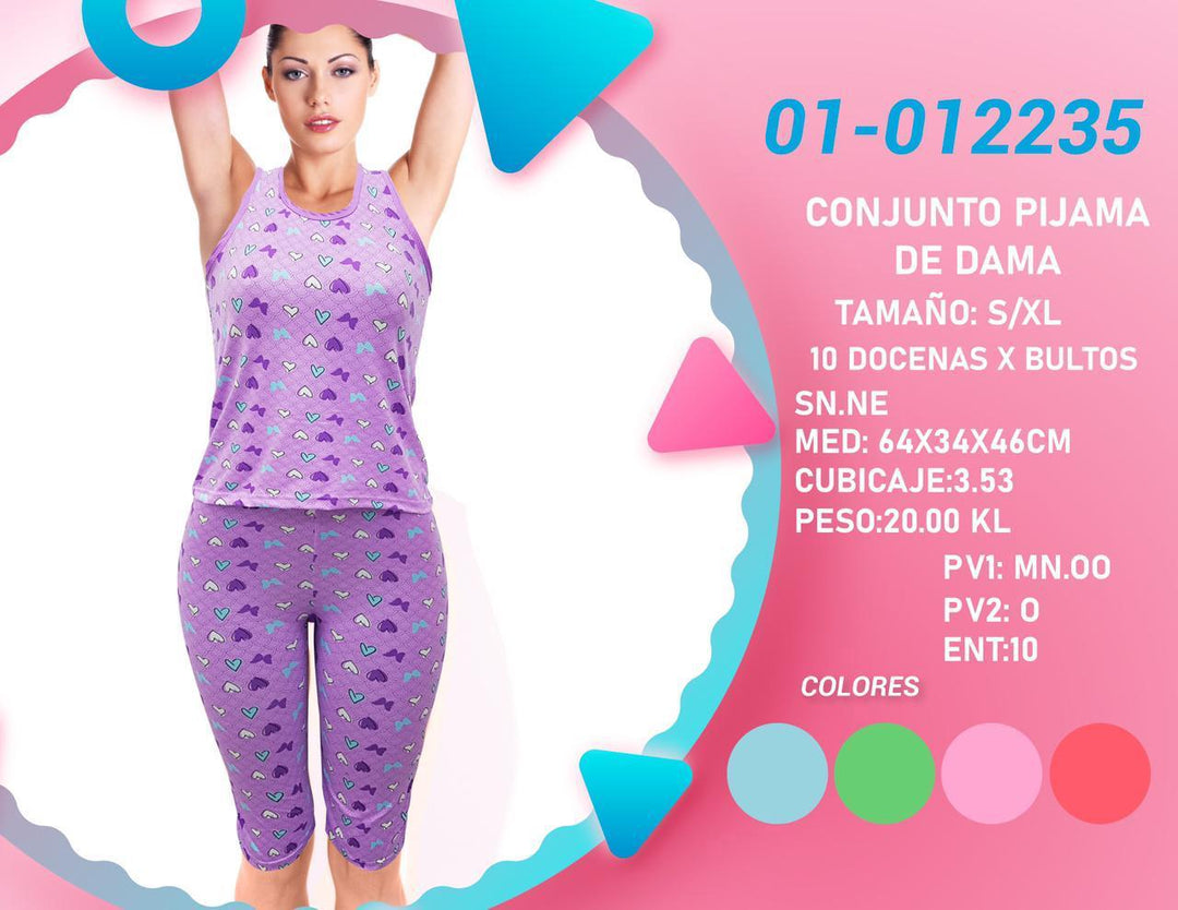 PIJAMA CORTA CISNE C/SERIG P/DAMA