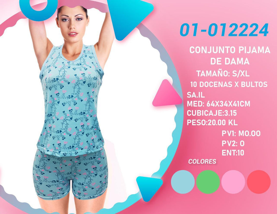 PIJAMA CORTA CISNE C/SERIG P/DAMA