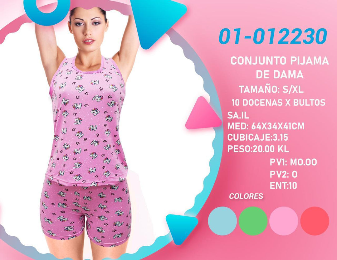 PIJAMA CORTA CISNE C/SERIG P/DAMA
