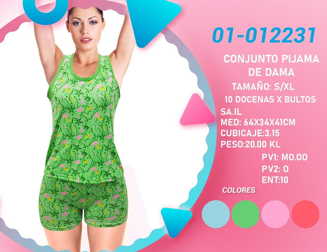 PIJAMA CORTA CISNE C/SERIG P/DAMA