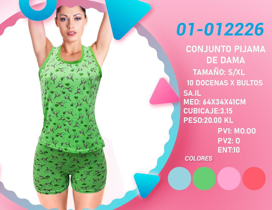 PIJAMA CORTA CISNE C/SERIG P/DAMA