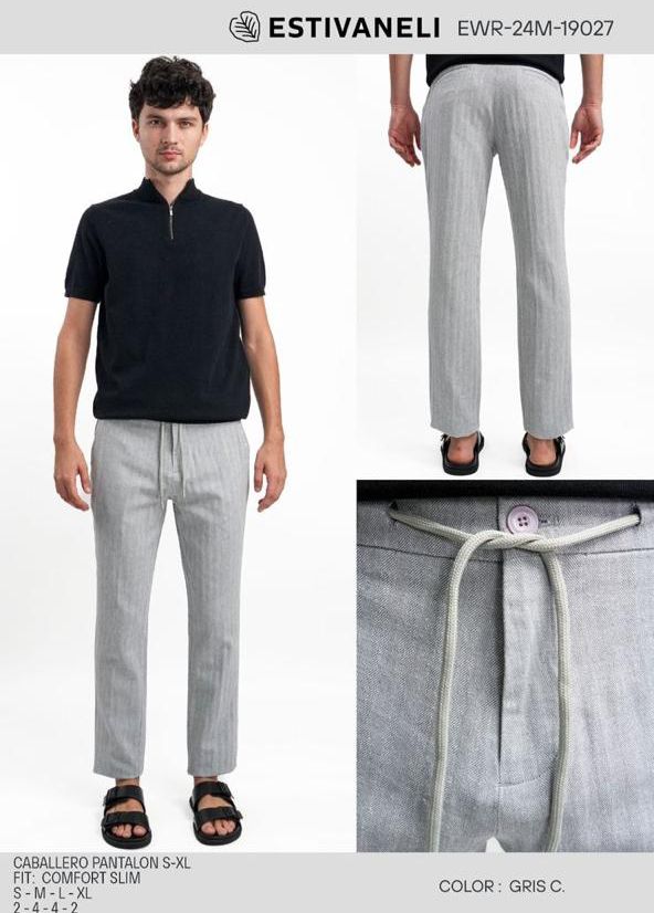 PANTALON COMFORT SLIM ESTIVANELI S-XL
