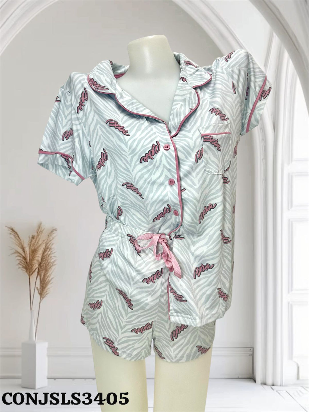 PIJAMA CORTA BEBE CUELLO/BOTONES
