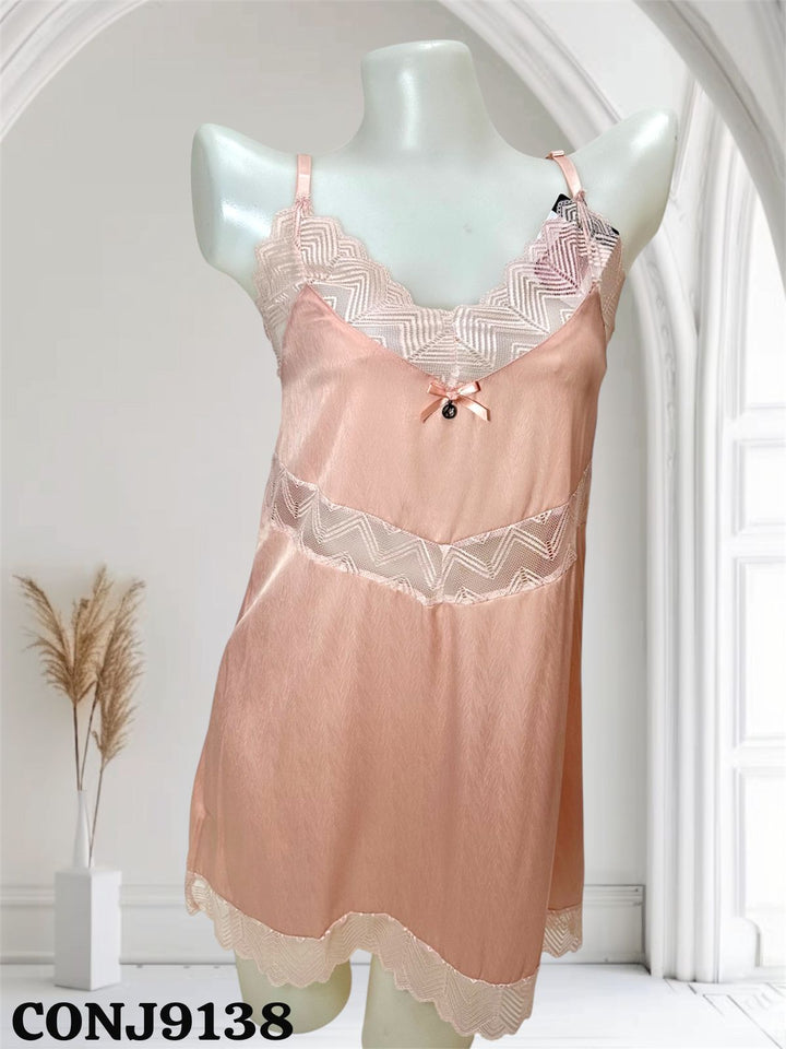 RACHEL LACE PANELED BABYDOLL