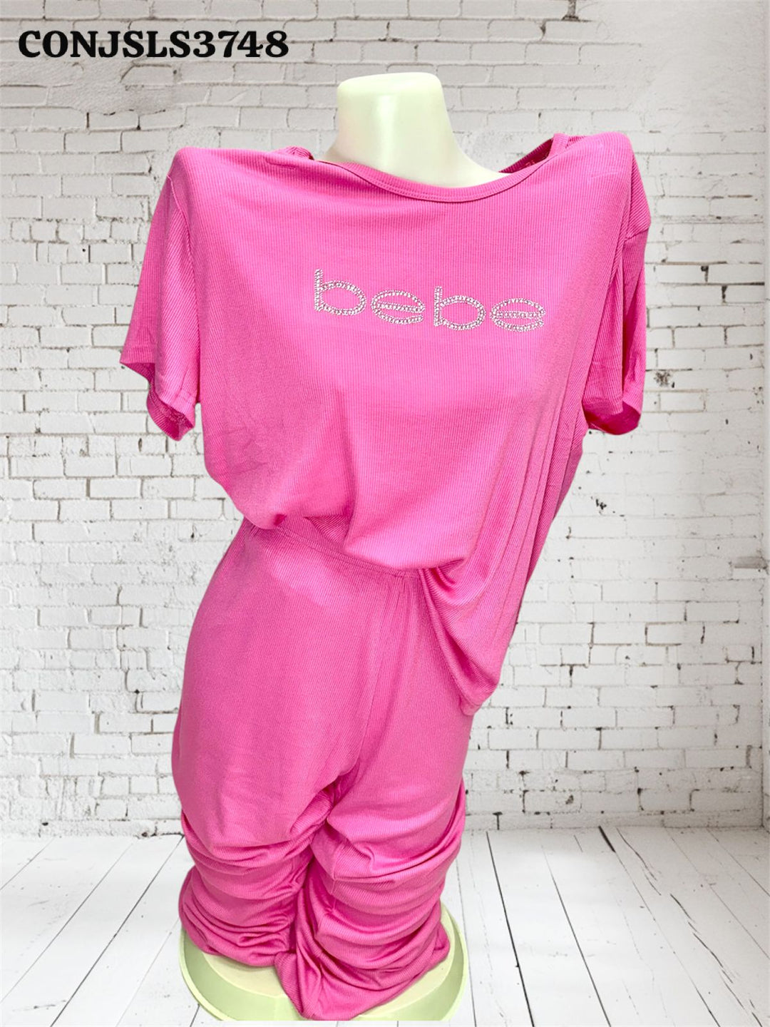 PIJAMA LARGA BEBE RIB/ PIEDRAS