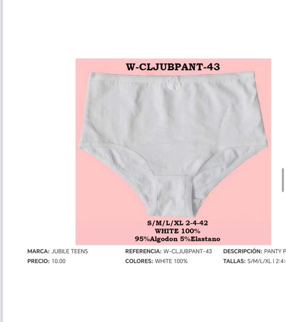 PANTY ALGODON JUBILE TEENS P / N