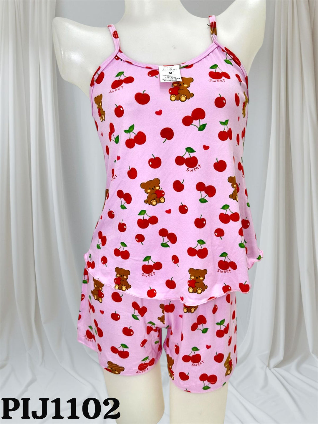 PIJAMA LONDRYS CORTA TIRITO DURAZNO-RIB S-L