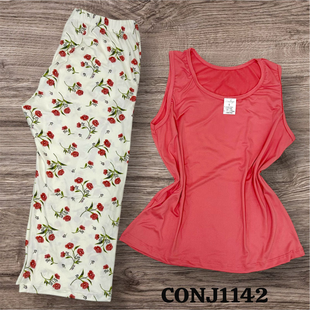 PIJAMA CAPRI LONDRYS DURAZNO S-XL