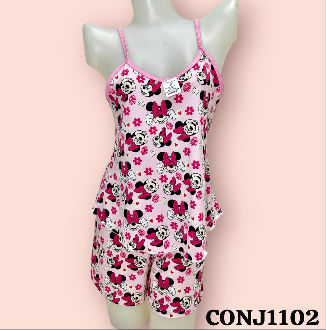 PIJAMA LONDRYS CORTA TIRITO DURAZNO-RIB S-L