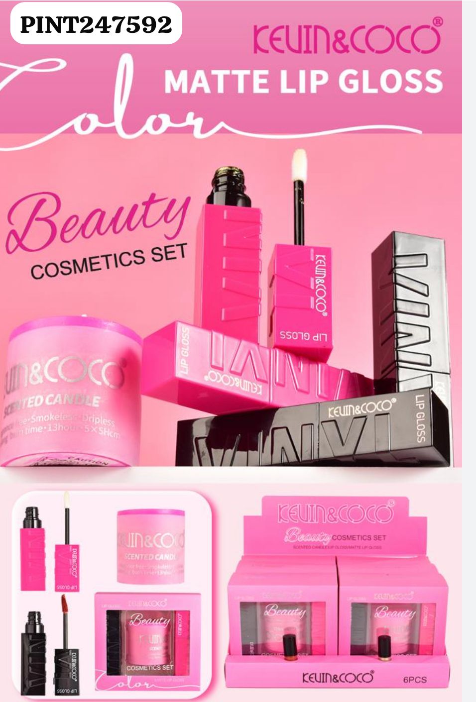 KEVIN & COCO SCENTED CANDLE / MATTE LIPGLOSS
