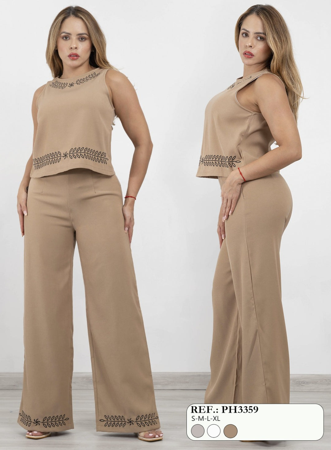 SET PANTALON LOVE COUTURE  BORDADO