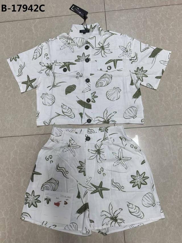 SET CORTO TOP MODEL CAMISA PRINT