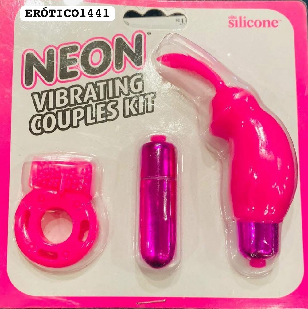 neon vibrating couples kit Neon Vibrating Couples Kit in Pink main image 1