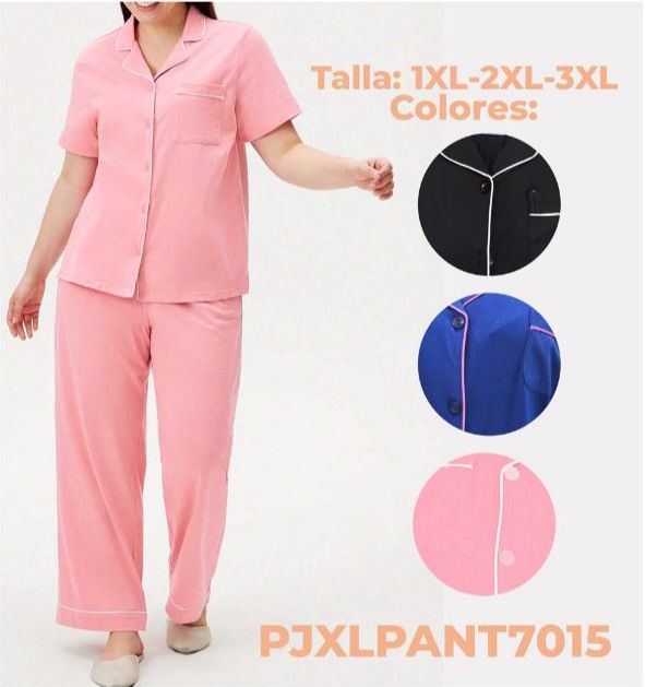 PIJAMA JUBILE  CORTA CUELLO / BOTONES PLUS
