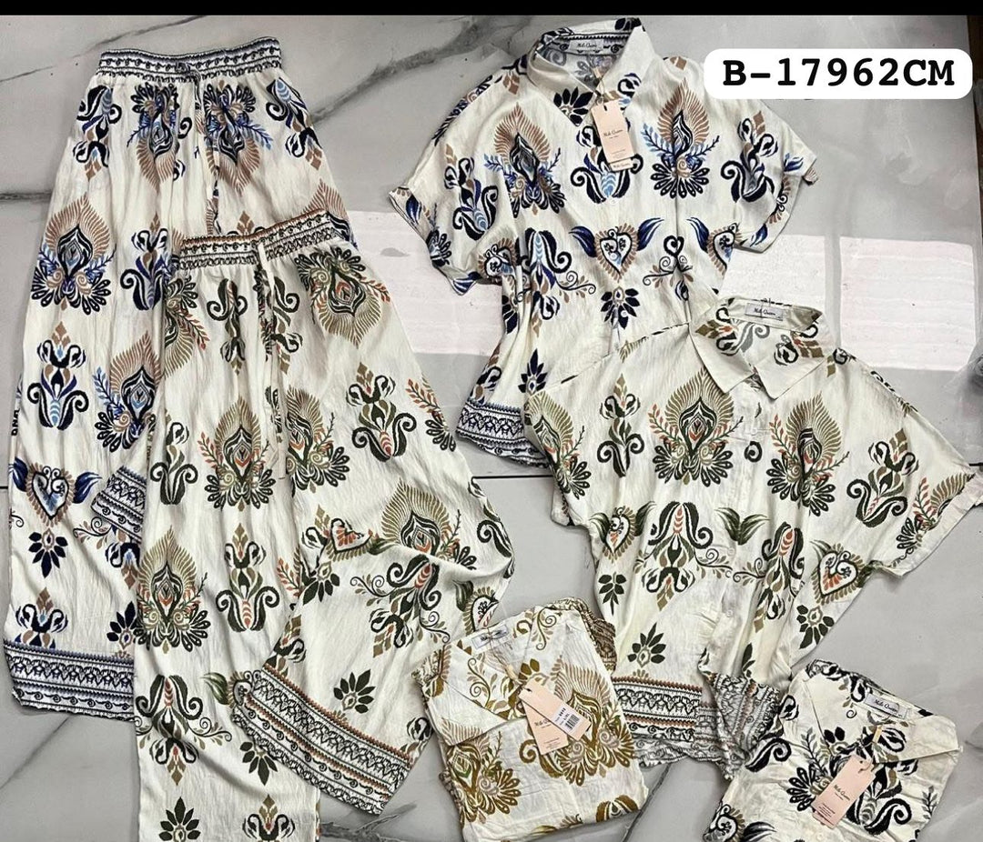 SET PANTALON TOP MODEL CAMISA PRINT PLUS