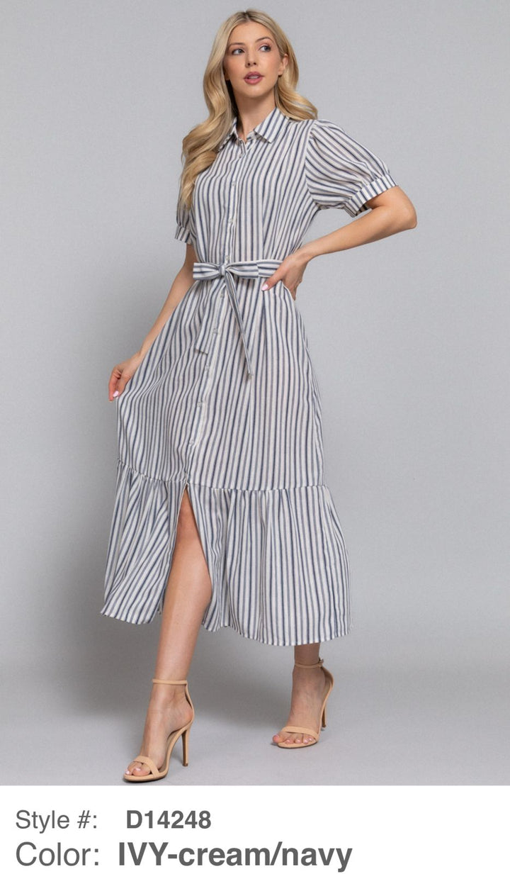 VESTIDO PARA MUJER MAXI FRESCO RAYADO Y HOLGADO