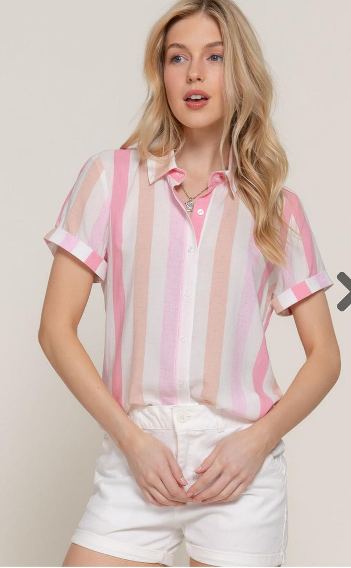 BLUSA PARA MUJER A RAYAS FRESCA
