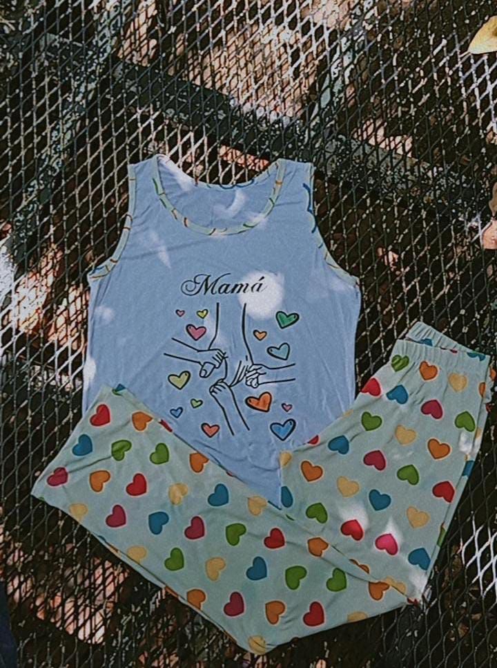 PIJAMA LARGA LONDRYS CAMISETA SERIGRAFIADA PARA MUJER