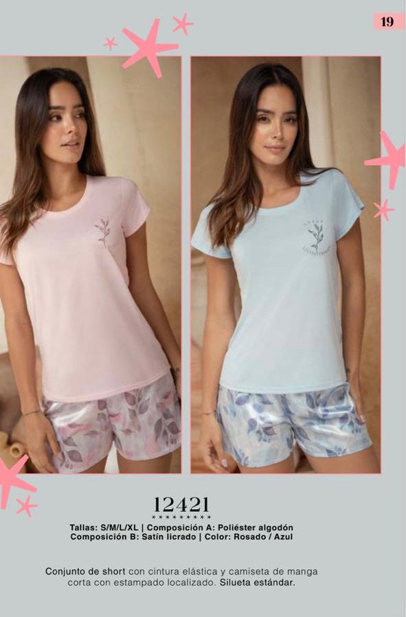 PIJAMA PROVOCAME SHORT SATIN /TSHIRT ALG.