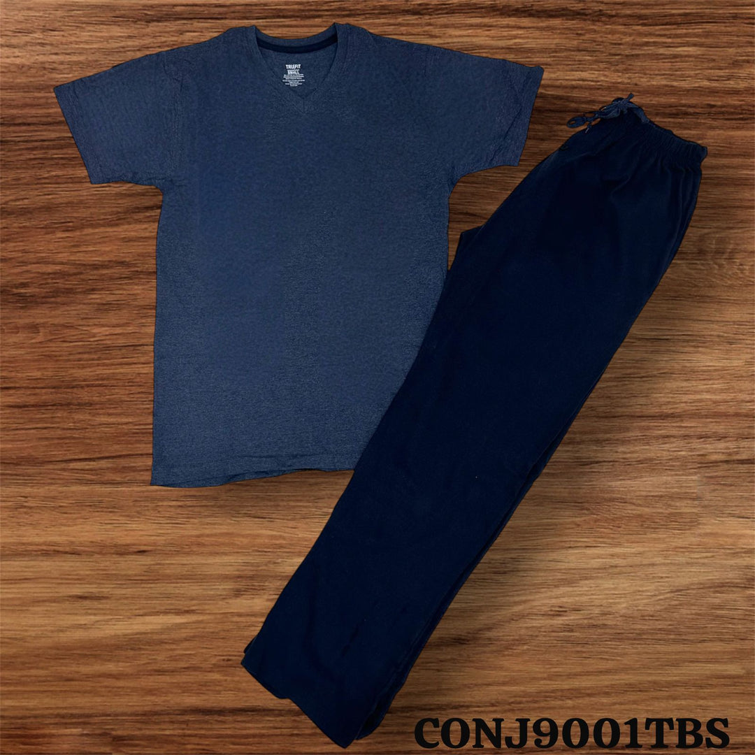 MENS 2/  1 SET KNIT  SHOR / TSHIRT  PRINT PANT
