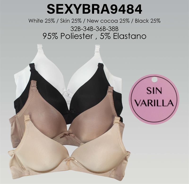 BRASIER SEXY LINGERIE C/B 4 GANCHOS SIN VARILLA