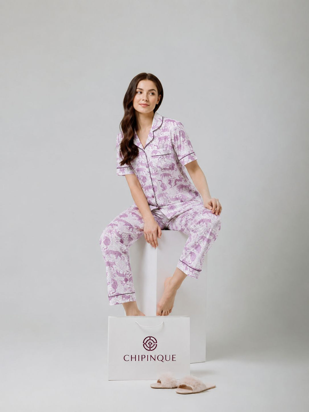 PIJAMA JUBILE LARGA CUELLO/BOTONES PRINT