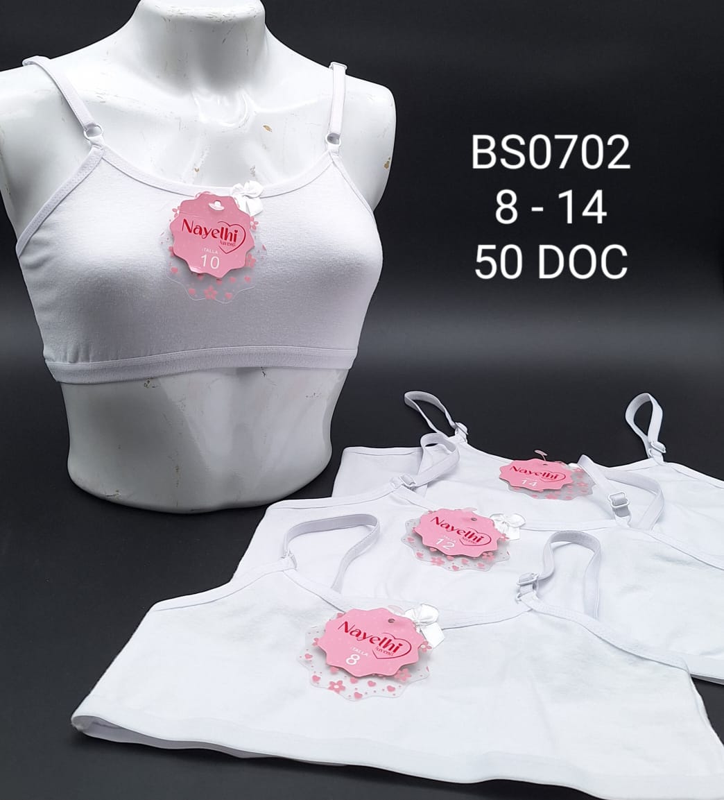Top/Brasier Nayelhi Escolar Blanco P/Niñas