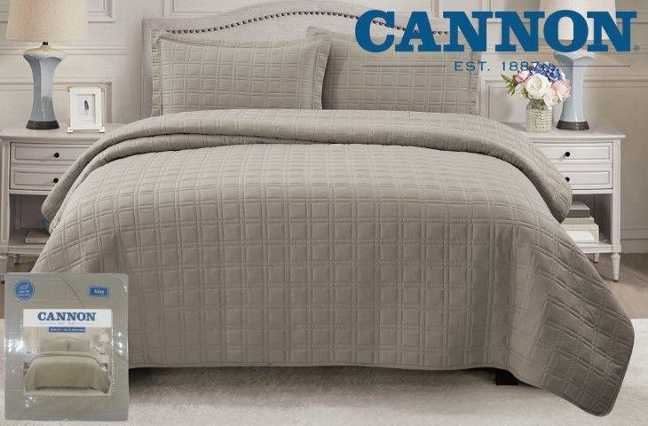SET DE SOBRECAMA CANNON TAUPE BCO TWIN