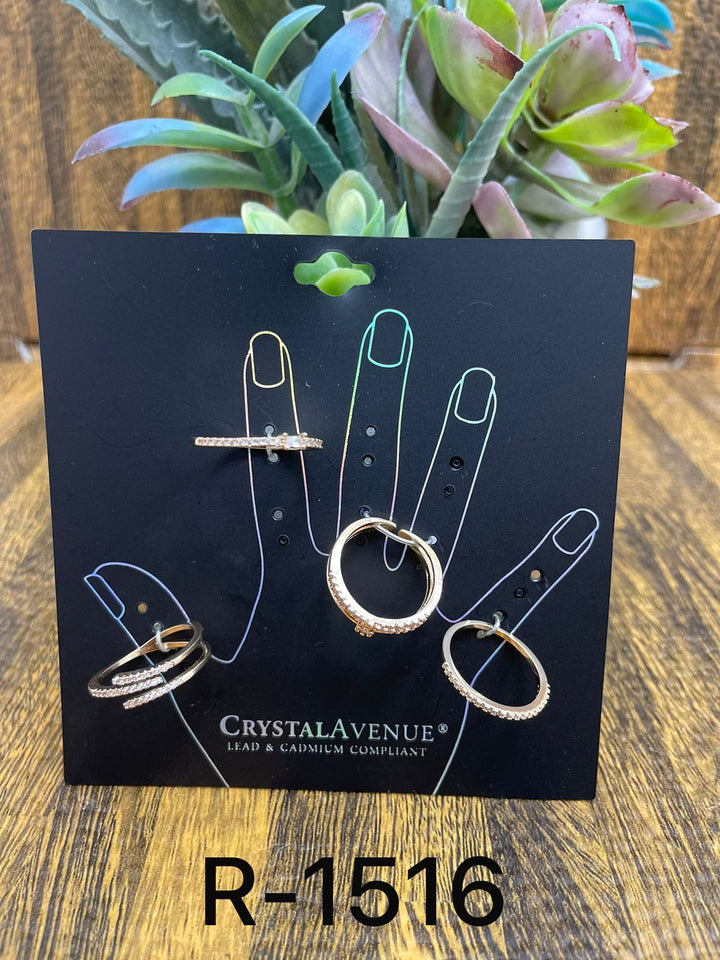 JUEGO DE ANILLOS CRYSTAL AVENUE