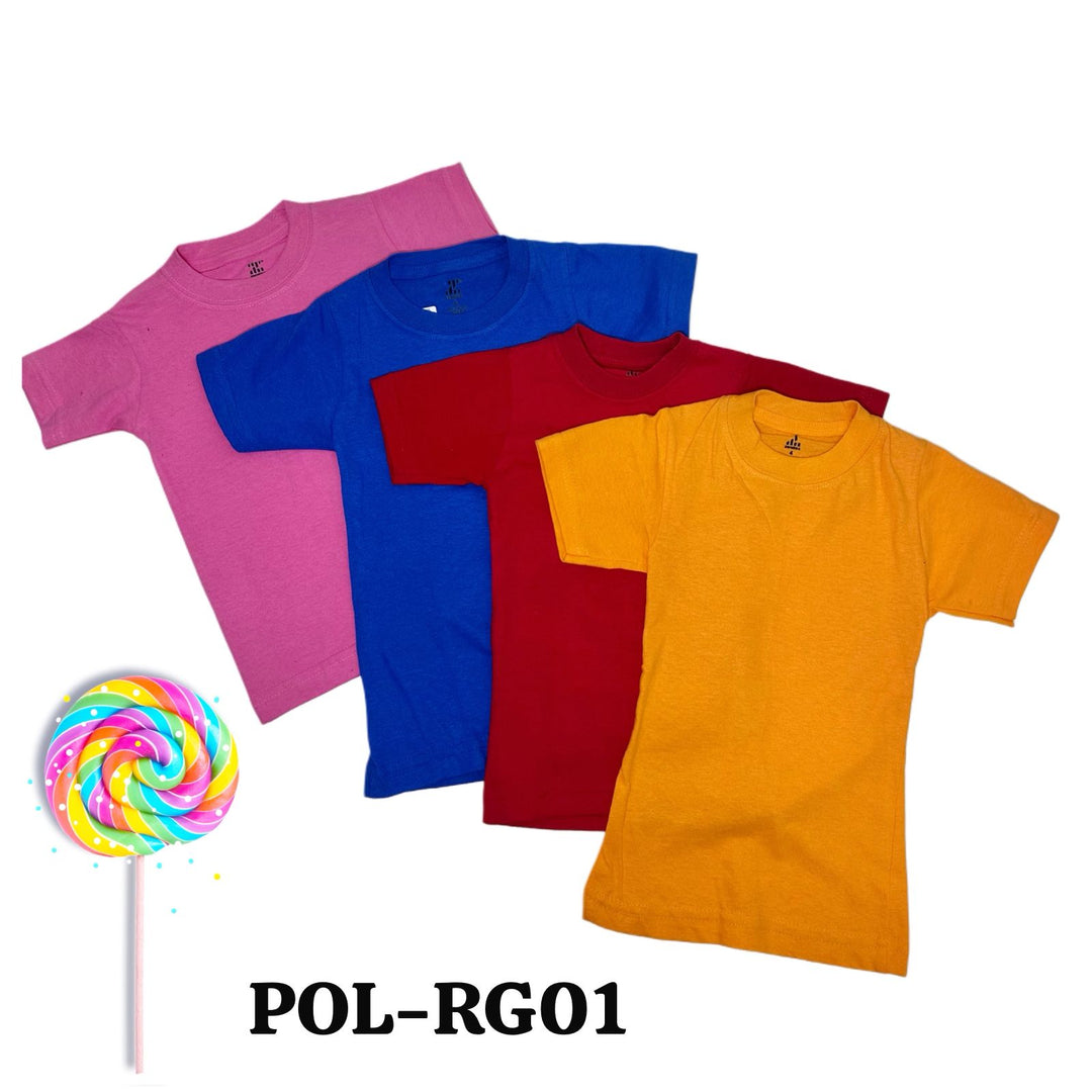 CAMISETAS LISAS ALGODON P/NIÑOS