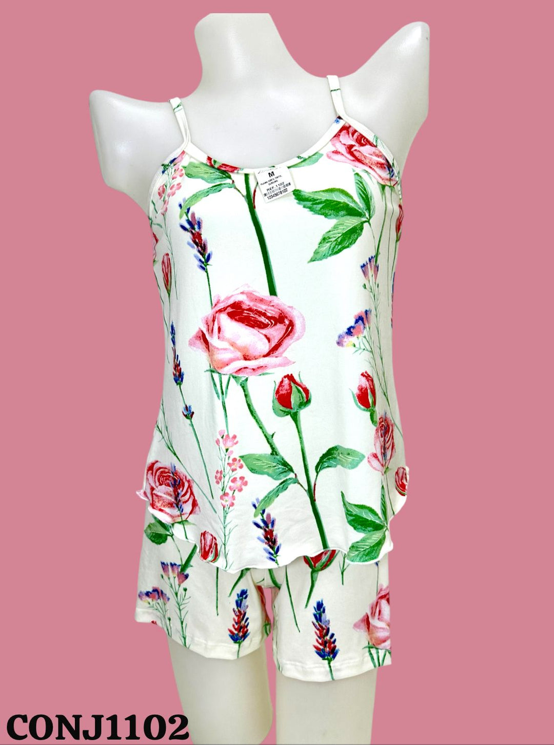 PIJAMA  LONDRYS CORTA TIRITO  DURAZNO-RIB S-L