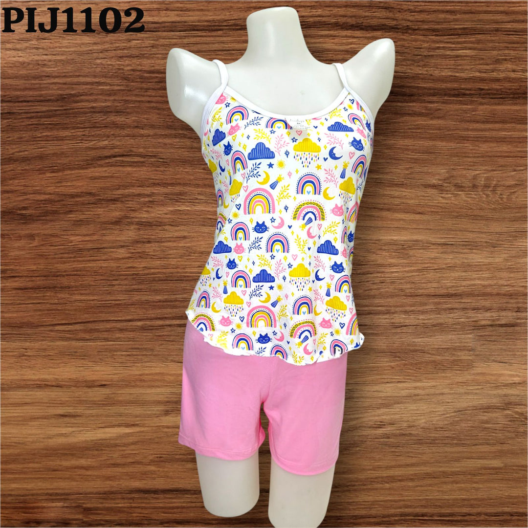 PIJAMA  LONDRYS  CORTA  TIRITO DURAZNO-RIB S-L