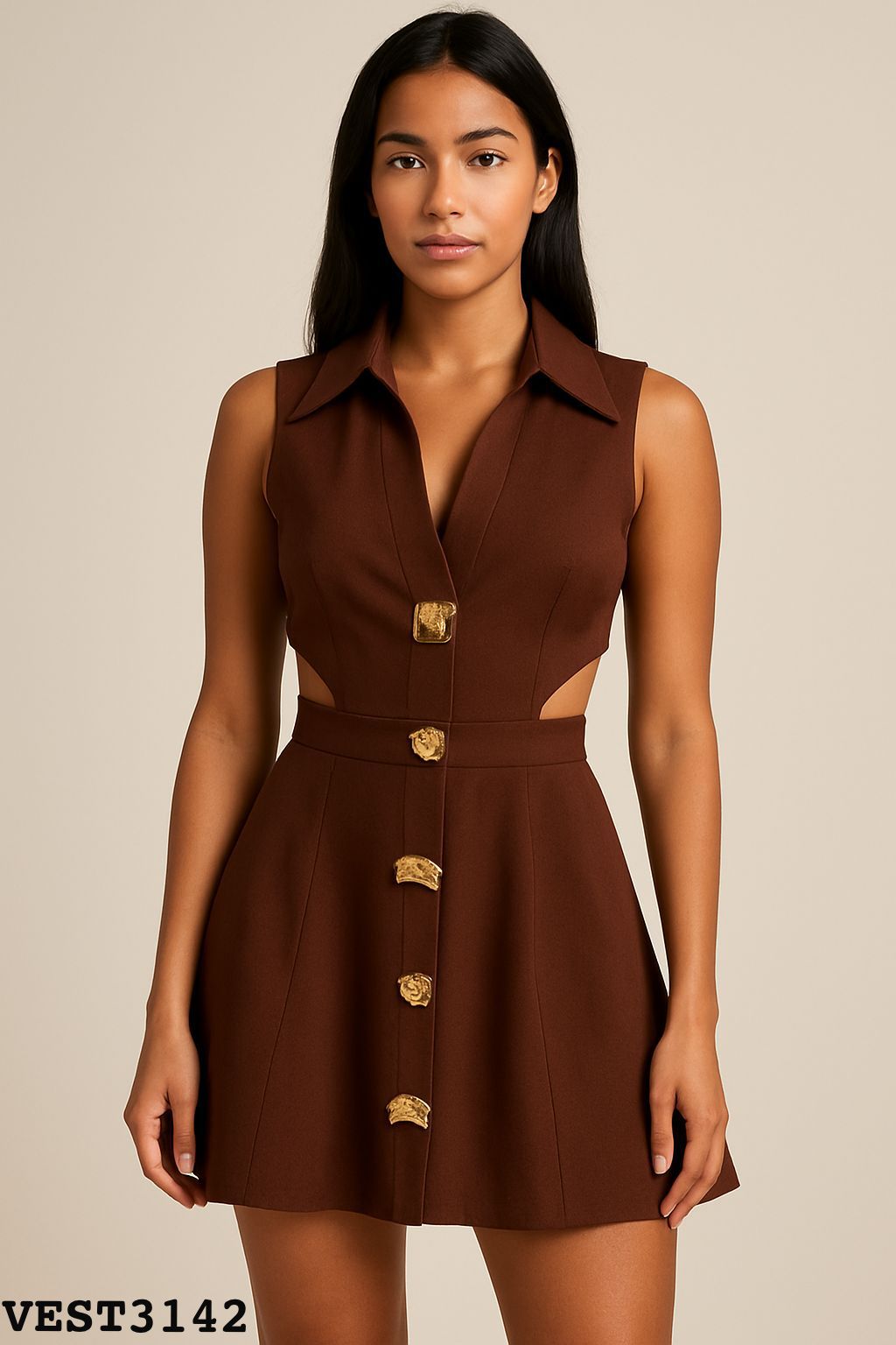 VESTIDO HOTS7 CON BOTONES