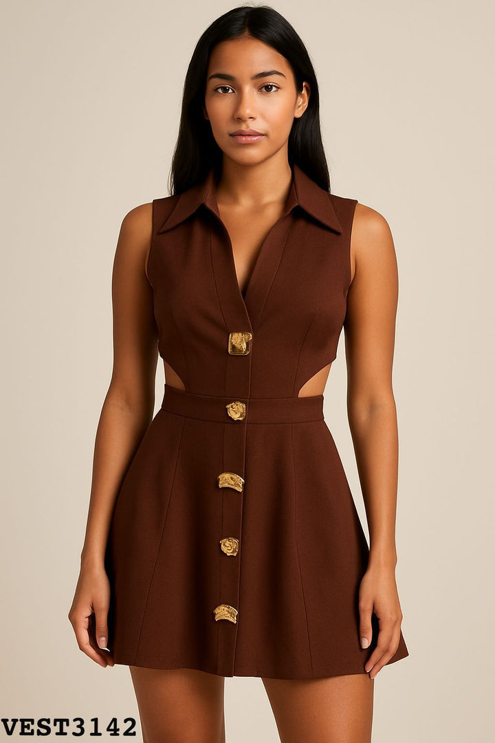 VESTIDO HOTS7 CON BOTONES