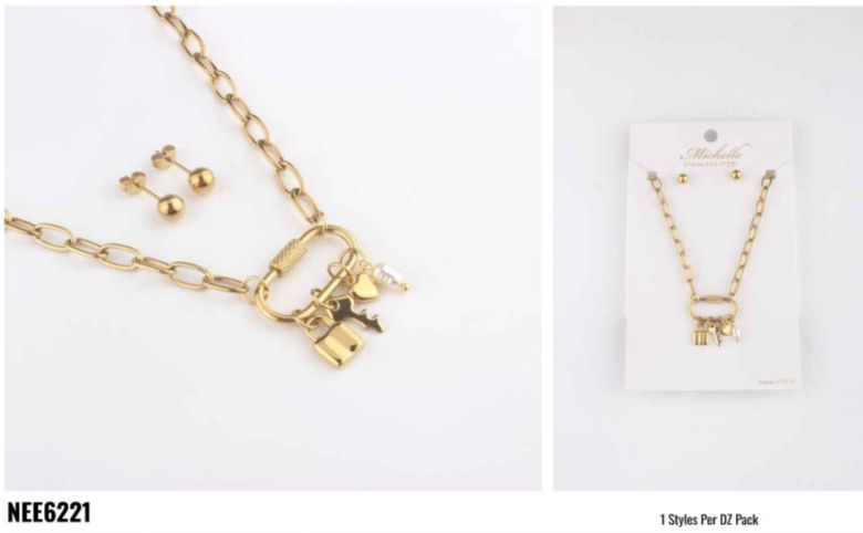 SET COLLAR Y ARETE MICHELLE USA