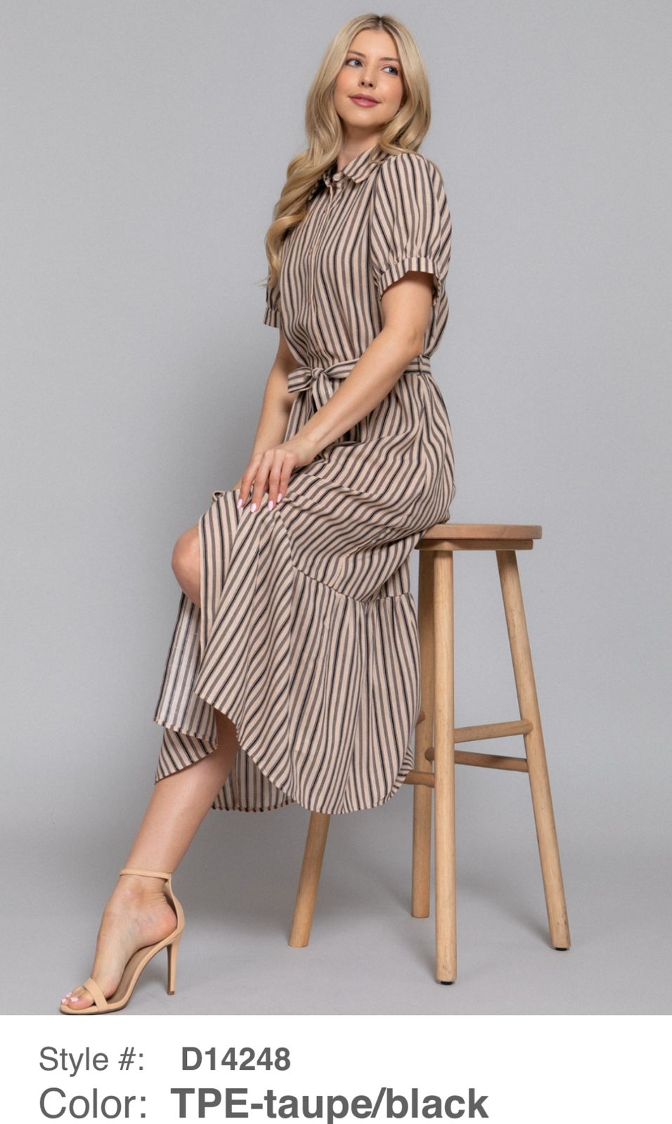 VESTIDO PARA MUJER MAXI FRESCO RAYADO Y HOLGADO