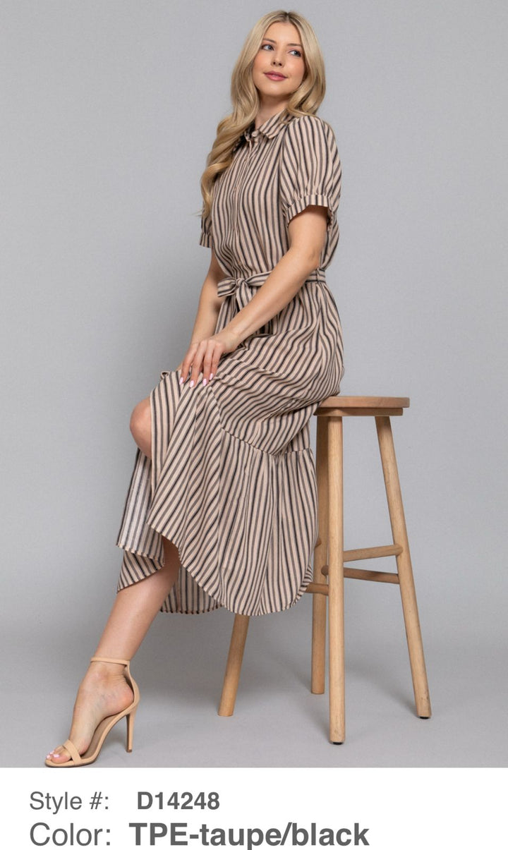 VESTIDO PARA MUJER MAXI FRESCO RAYADO Y HOLGADO