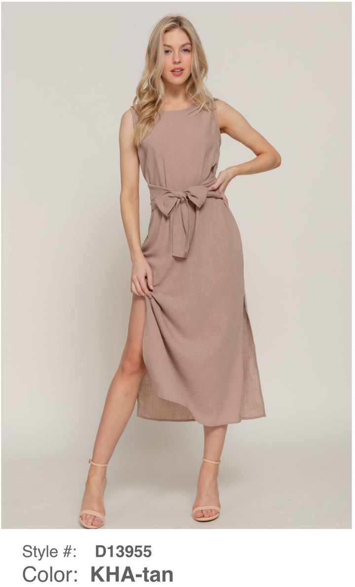 VESTIDO P/DAMA ACTIVE BASIC CON LAZO FRONTAL CASUAL