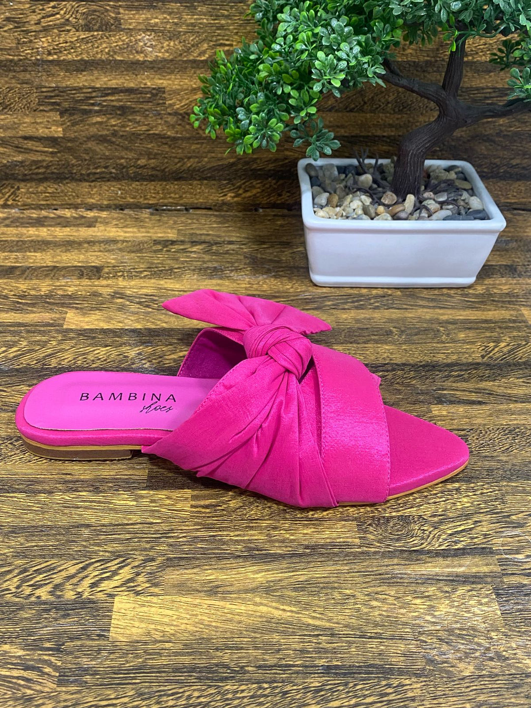 SANDALIA BAMBINA SATIN FUCSHIA