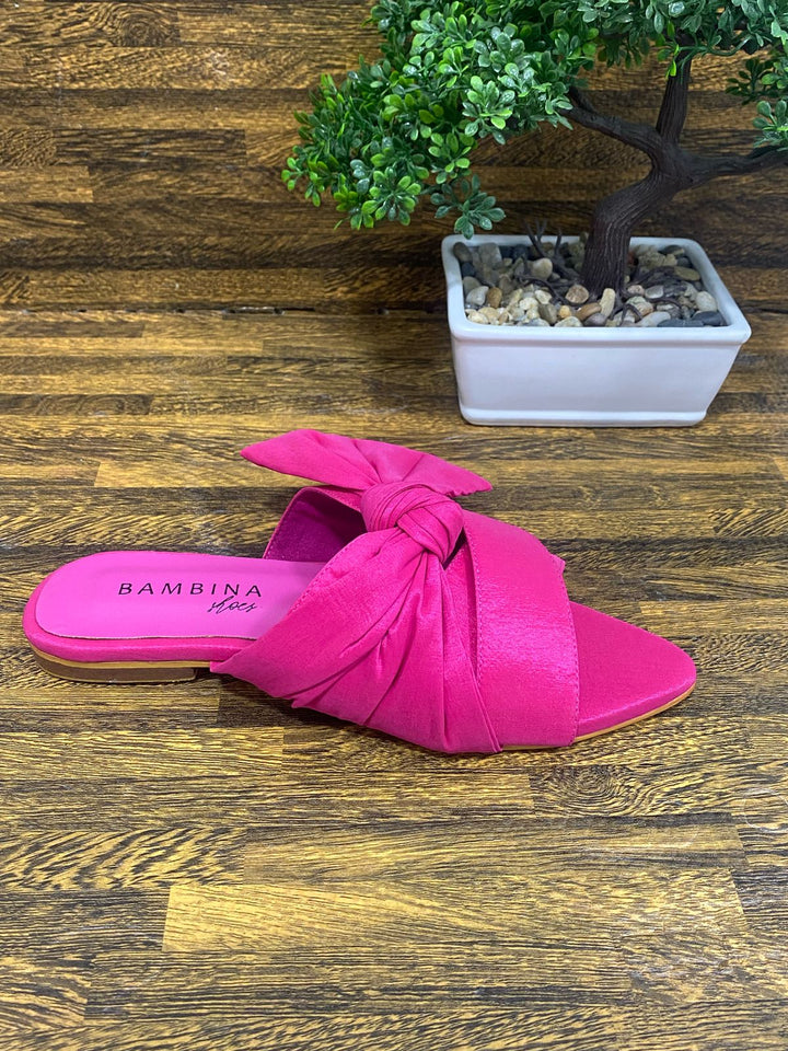 SANDALIA BAMBINA SATIN FUCSHIA