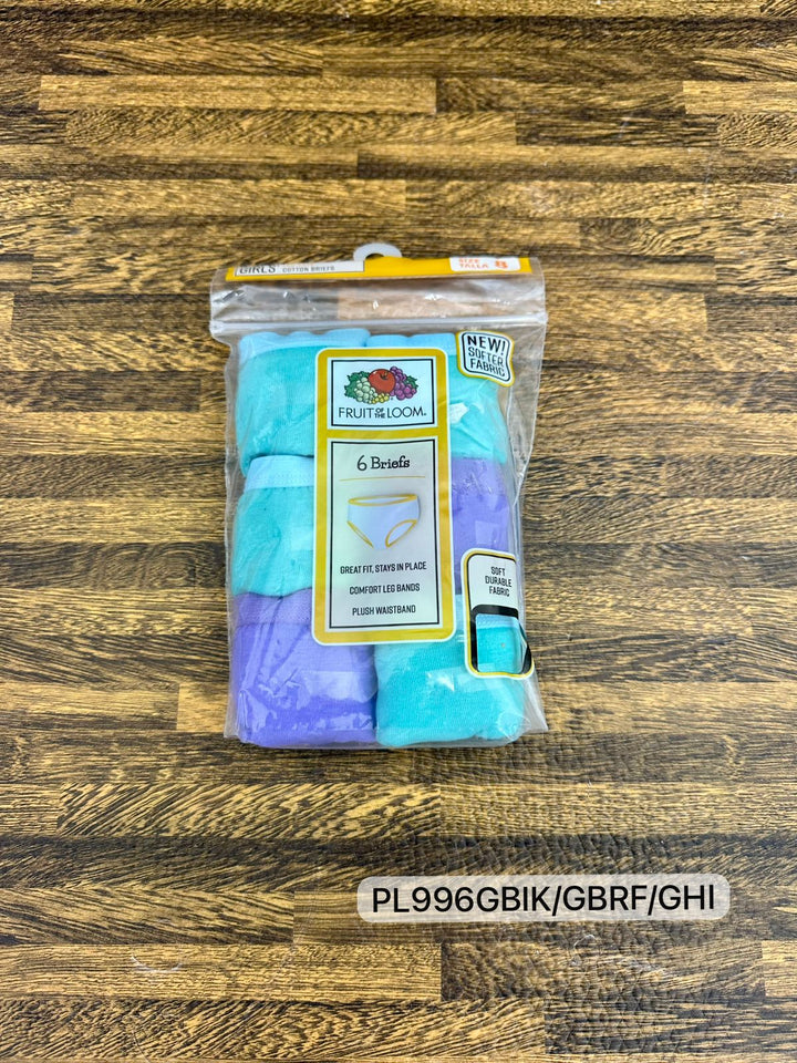 FRUIT OF THE LOOM GIRLS 6 PANTY EN 1, PAQUETE